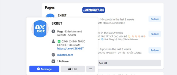 Cảnh giác với các trang mạng xã hội giả mạo 8xbet